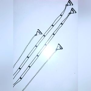 Black rhinestone and chain bra straps